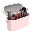 Storage Box LED Makeup Mirror Portable Travel Makeup Organizer Carrying Box With Mirror LED