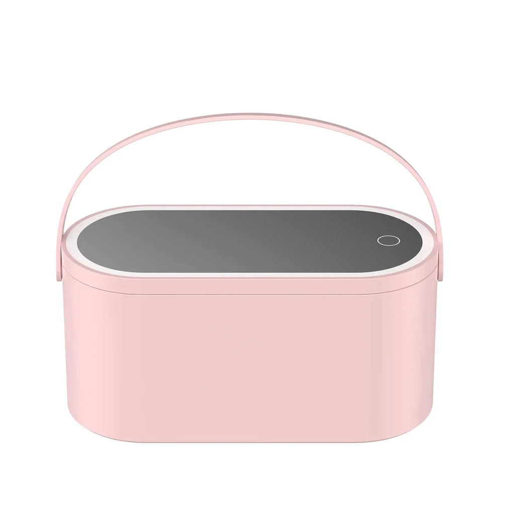 Storage Box LED Makeup Mirror Portable Travel Makeup Organizer Carrying Box With Mirror LED